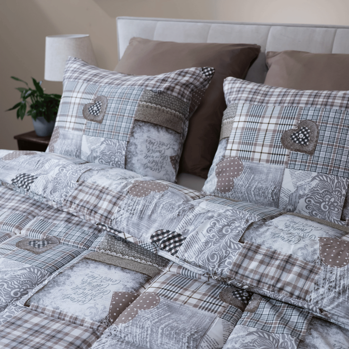 Zelesta Wonderbed 4 Saisons Double - Patchwork Coeurs