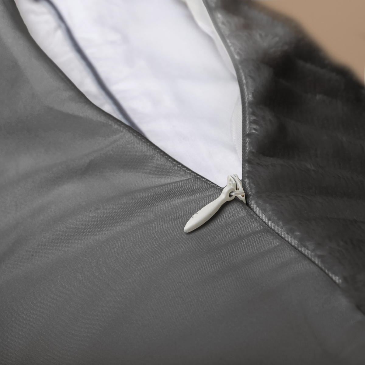 Zelesta Teddy Groovebed Taies d'Oreiller - Set de 2 - Anthracite