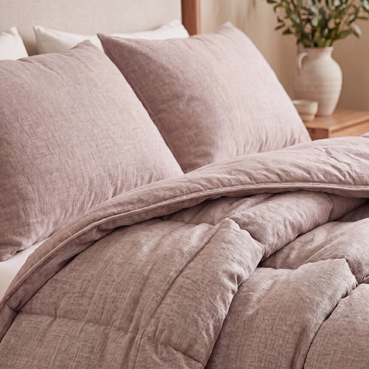 Zelesta Comfort Structure Taies d'Oreiller - Set de 2 - Taupe