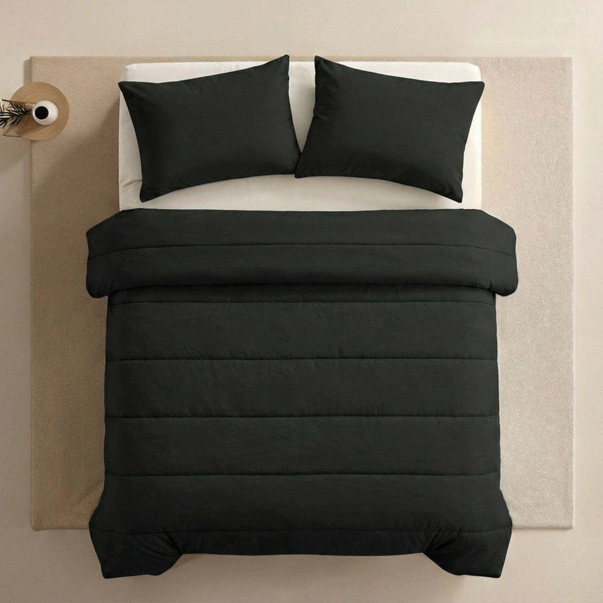 Zelesta Comfort Unie Taies d'Oreiller - Set de 2 - Noir