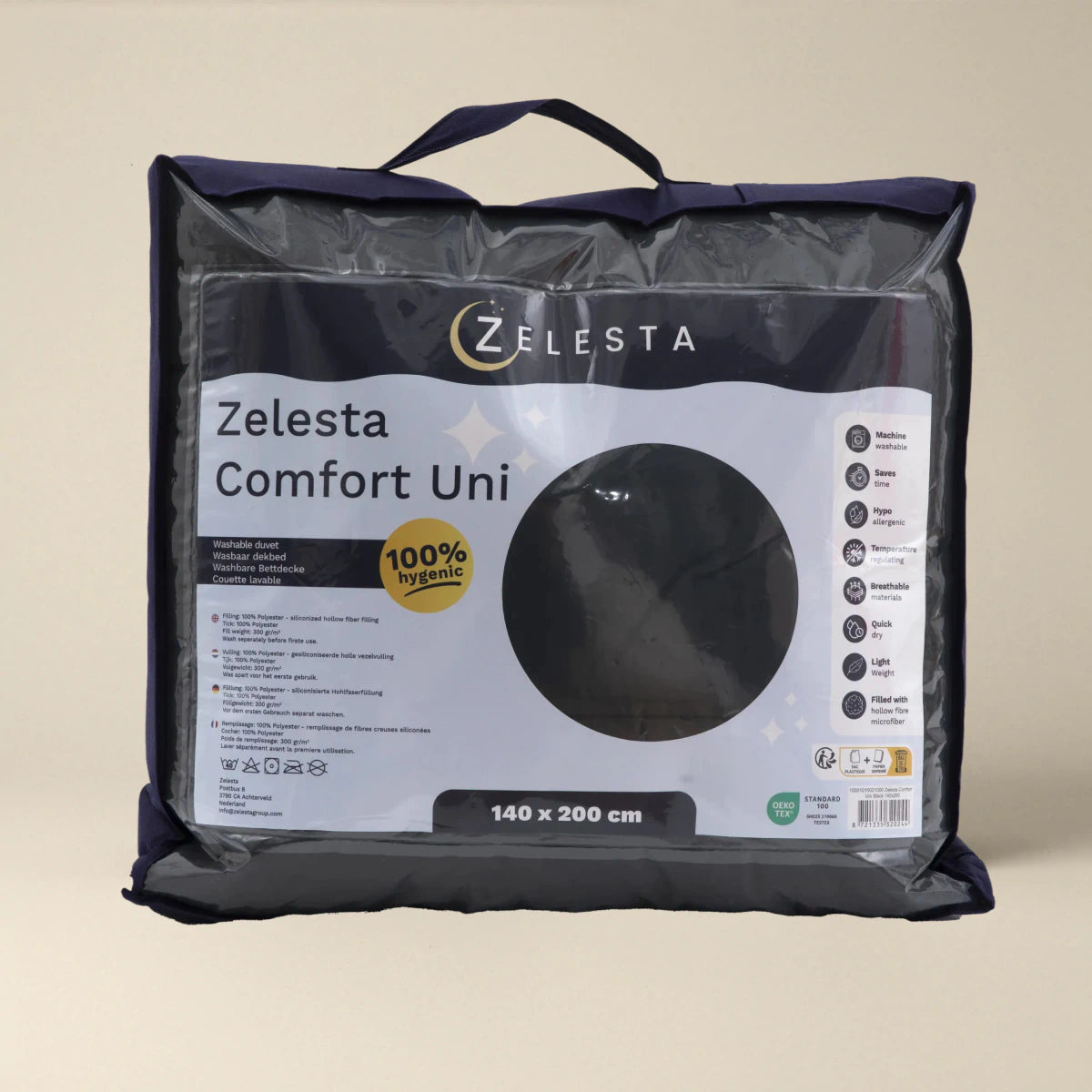 Zelesta Comfort Unie Couette Été - Noir