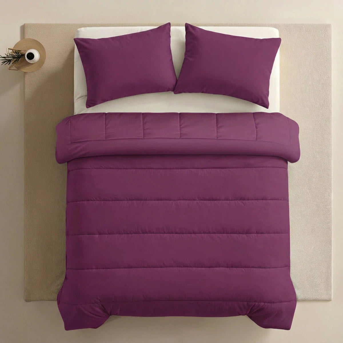 Zelesta Comfort Unie Taies d'Oreiller - Set de 2 - Bordeaux