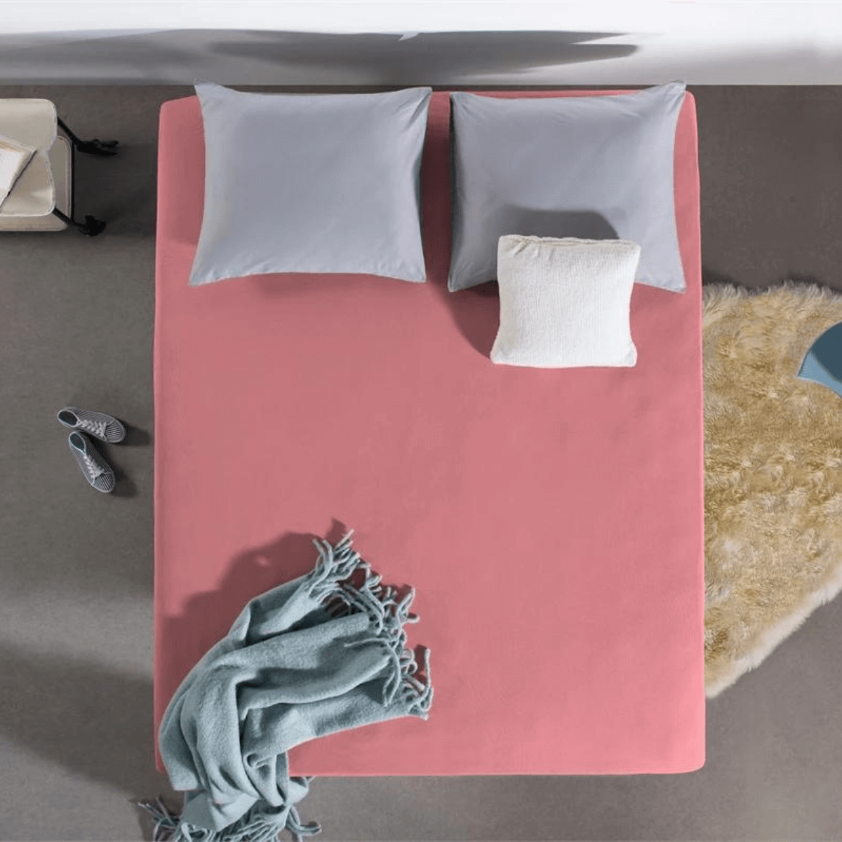 Zelesta Dubbel Jersey Roze Zacht Katoen Hoeslaken Stretch Elastisch