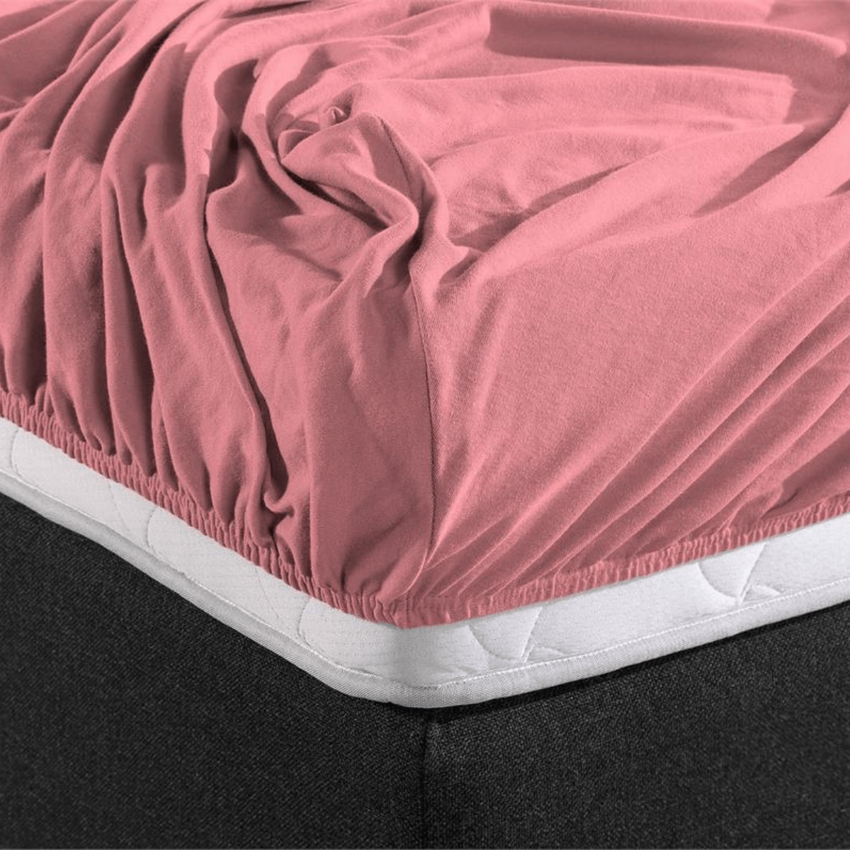 Zelesta Dubbel Jersey Roze Zacht Katoen Hoeslaken Stretch Elastisch