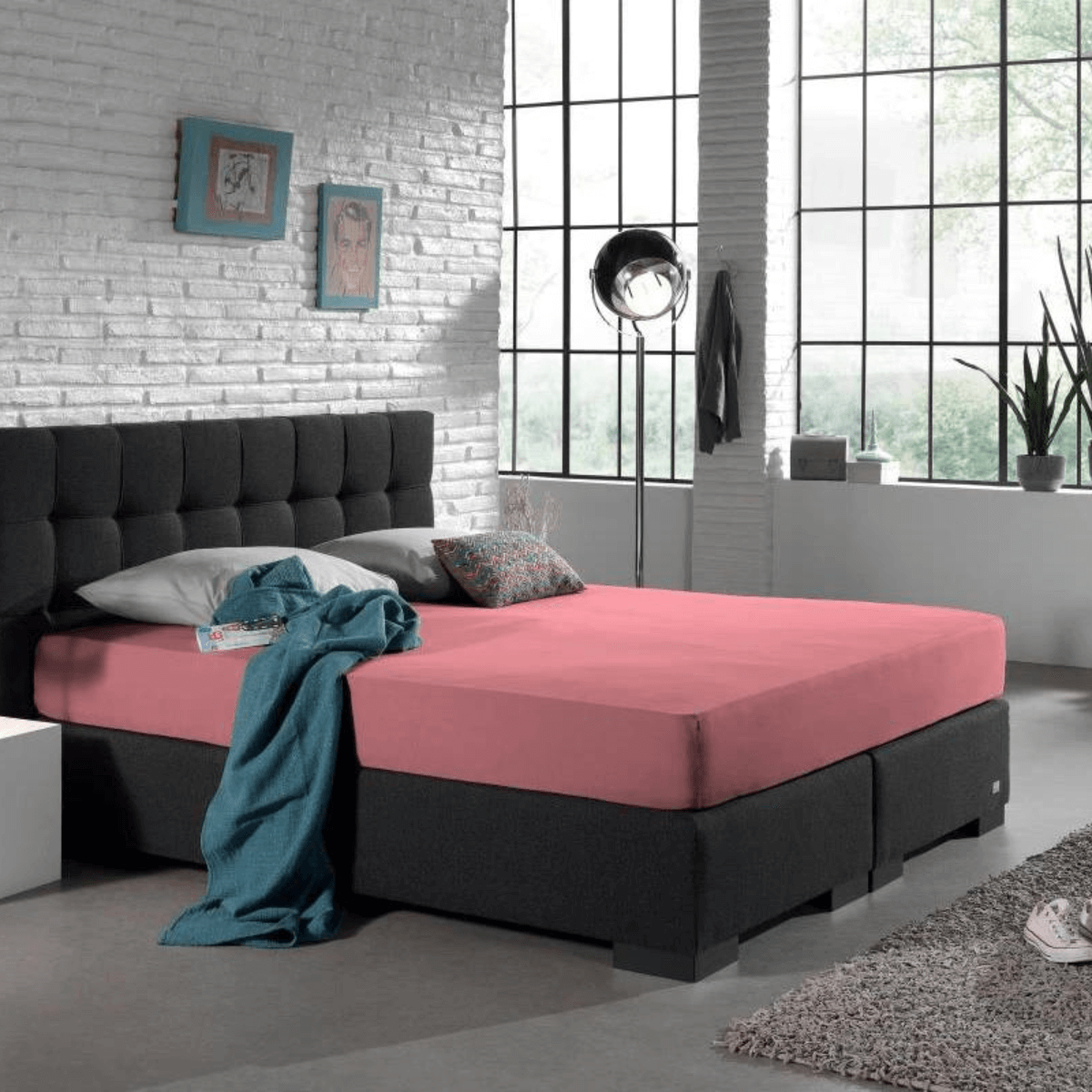 Zelesta Dubbel Jersey Roze Zacht Katoen Hoeslaken Stretch Elastisch