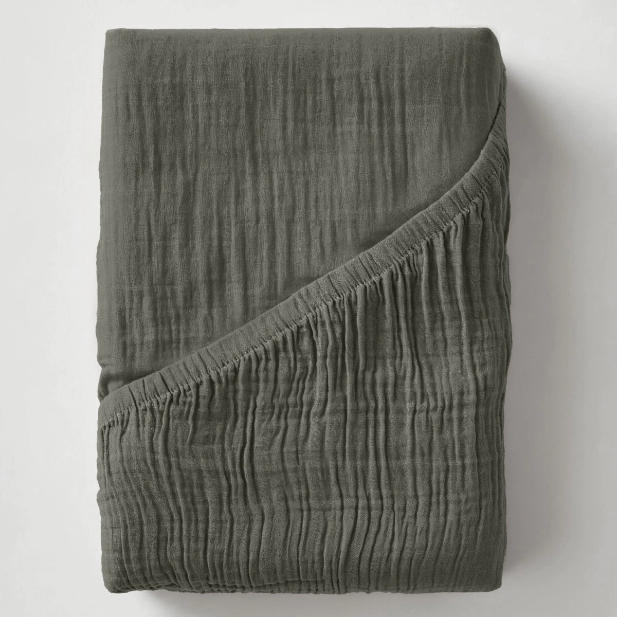 Drap-Housse Mousseline - Gris-Vert