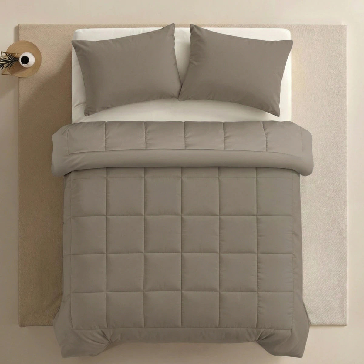 Zelesta Pure Unie Taies d'Oreiller Coton - Set de 2 - Gris Anthracite