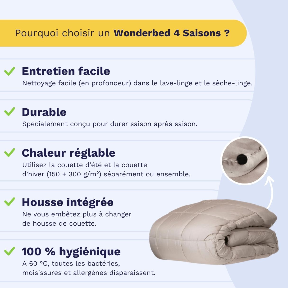 Zelesta Wonderbed 4 Saisons Double - Taupe