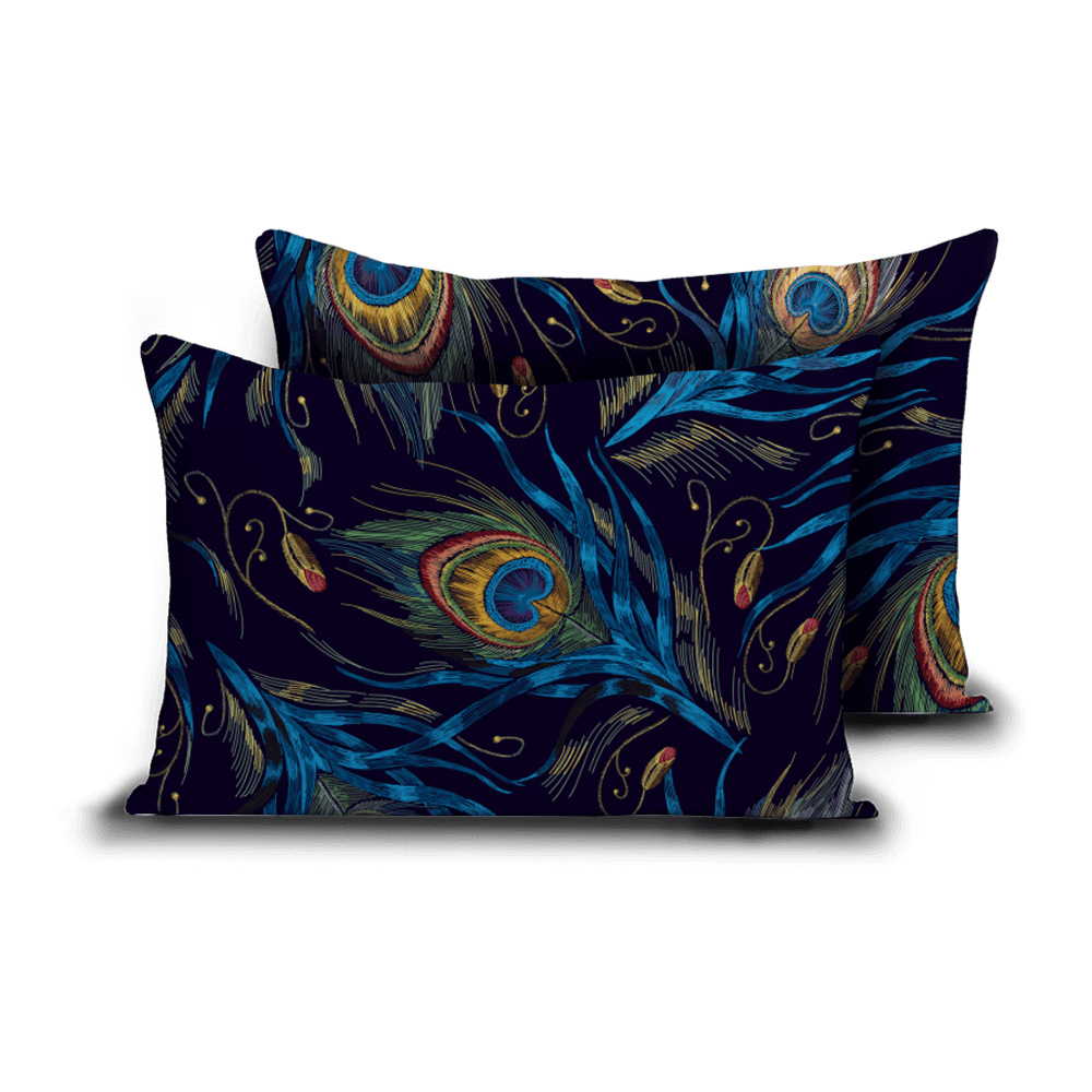 Zelesta Wonderbed Taies d'Oreiller - Set de 2 - Plumes de Paon