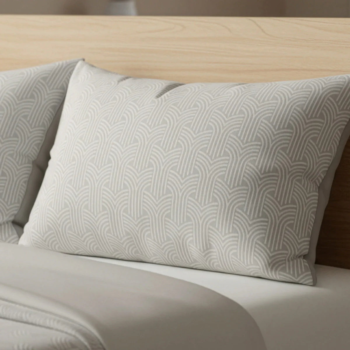 Zelesta Flanelle Art Taies d'Oreiller - Set de 2 - Taupe & Gris