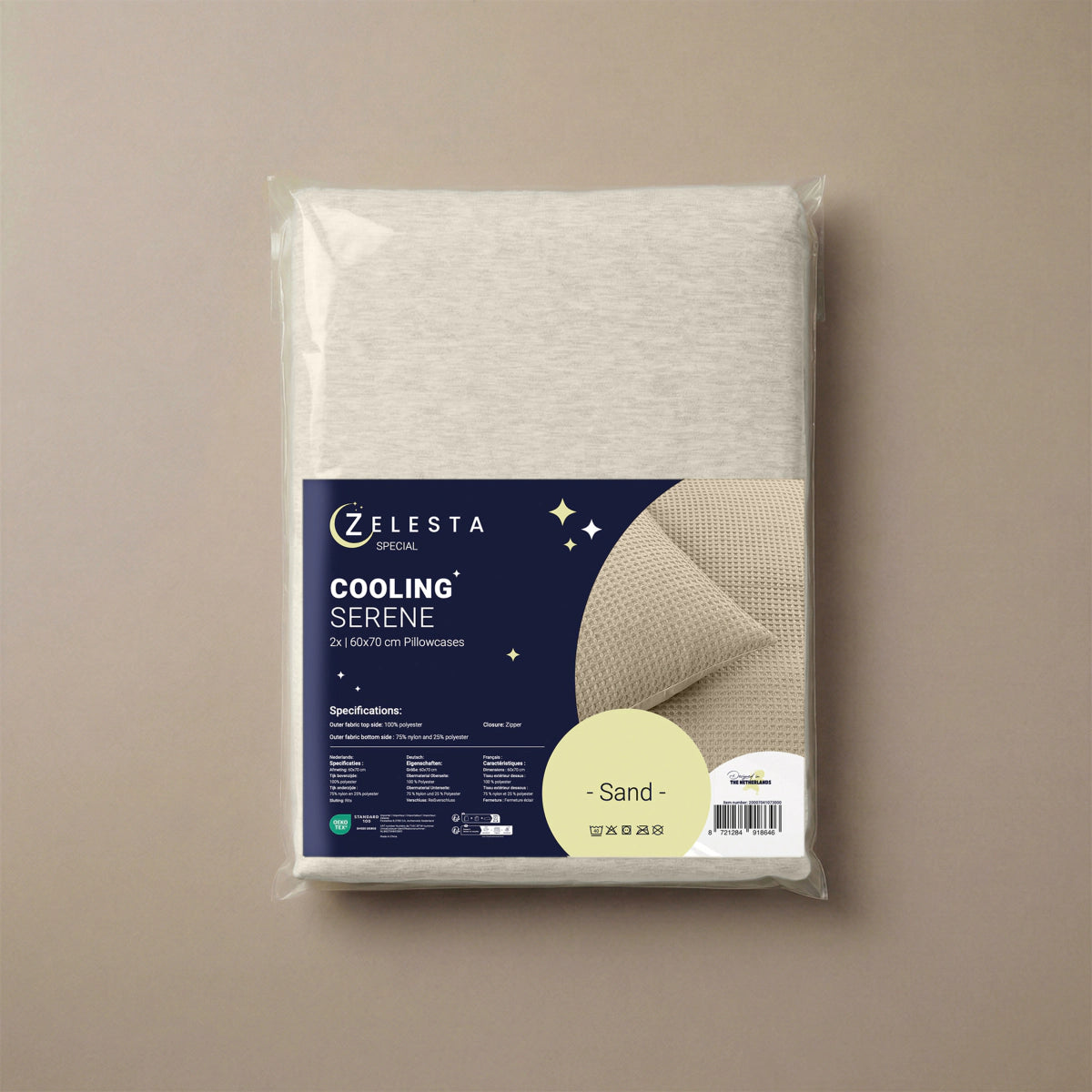 Zelesta Spécial Fraîcheur Sereine Taies d'Oreiller - Set de 2 - Sable