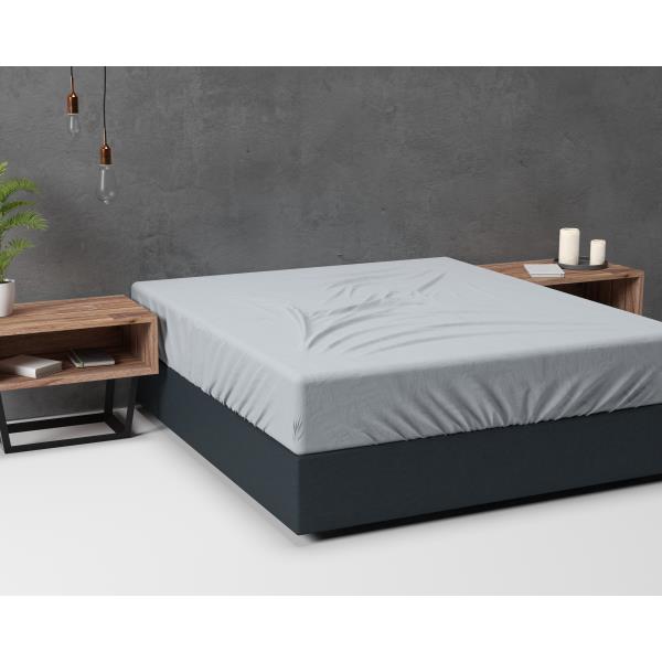 Drap-housse Basic Flanelle Gris