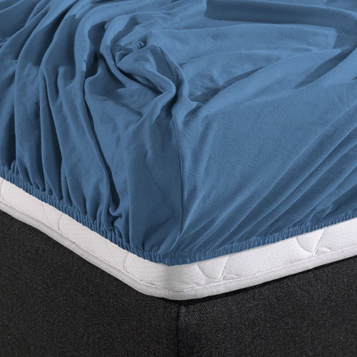 Drap-housse Double Jersey Bleu