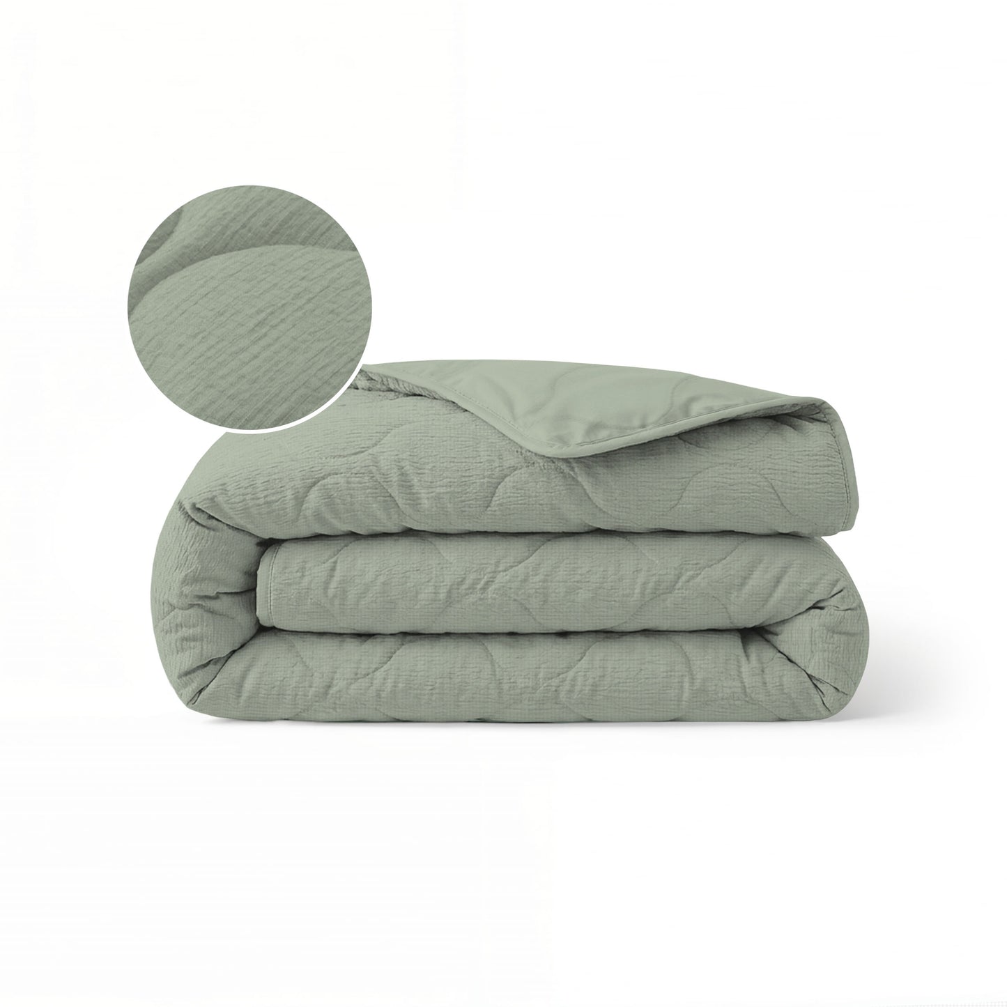 Zelesta Spécial Seersucker Couette Été - Vert Sauge