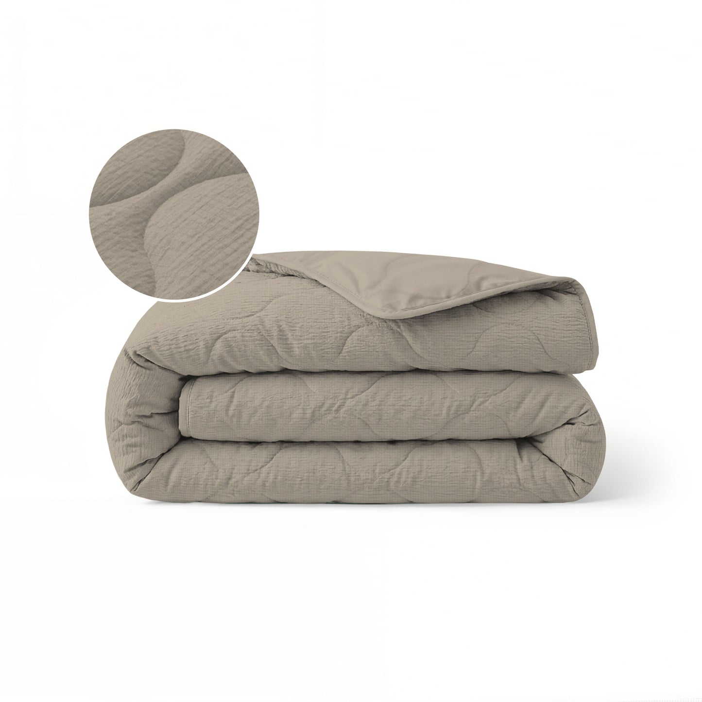 Zelesta Spécial Seersucker Couette Été - Gris Doux