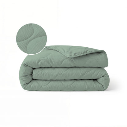 Zelesta Spécial Mousseline Couette Été - Vert Eucalyptus