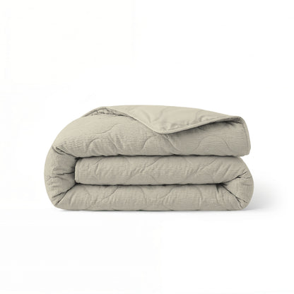 Zelesta Spécial Seersucker Couette Été - Beige au Lait d'Amande