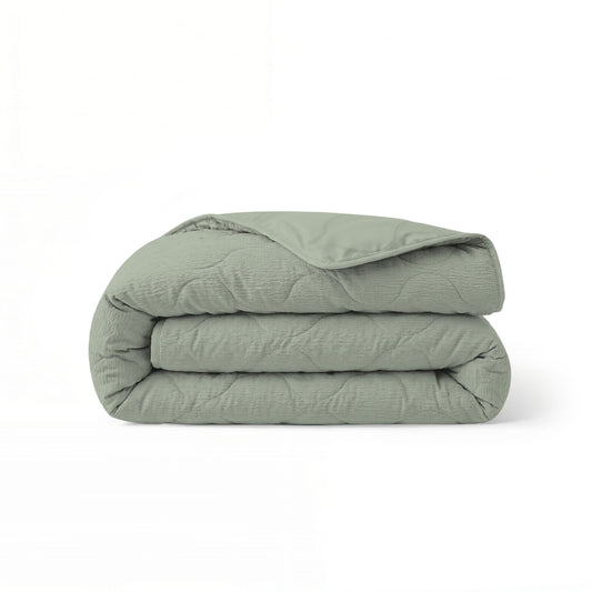 Zelesta Spécial Seersucker Couette Été - Vert Sauge