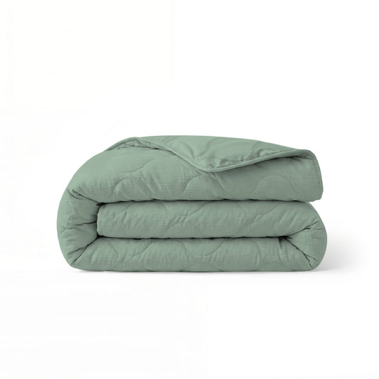 Zelesta Spécial Mousseline Couette Été - Vert Eucalyptus