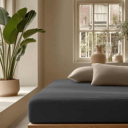 Mousseline Drap-Housse - Anthracite