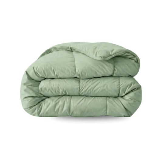 Zelesta Pure Unie Couette Coton - Vert Naturel