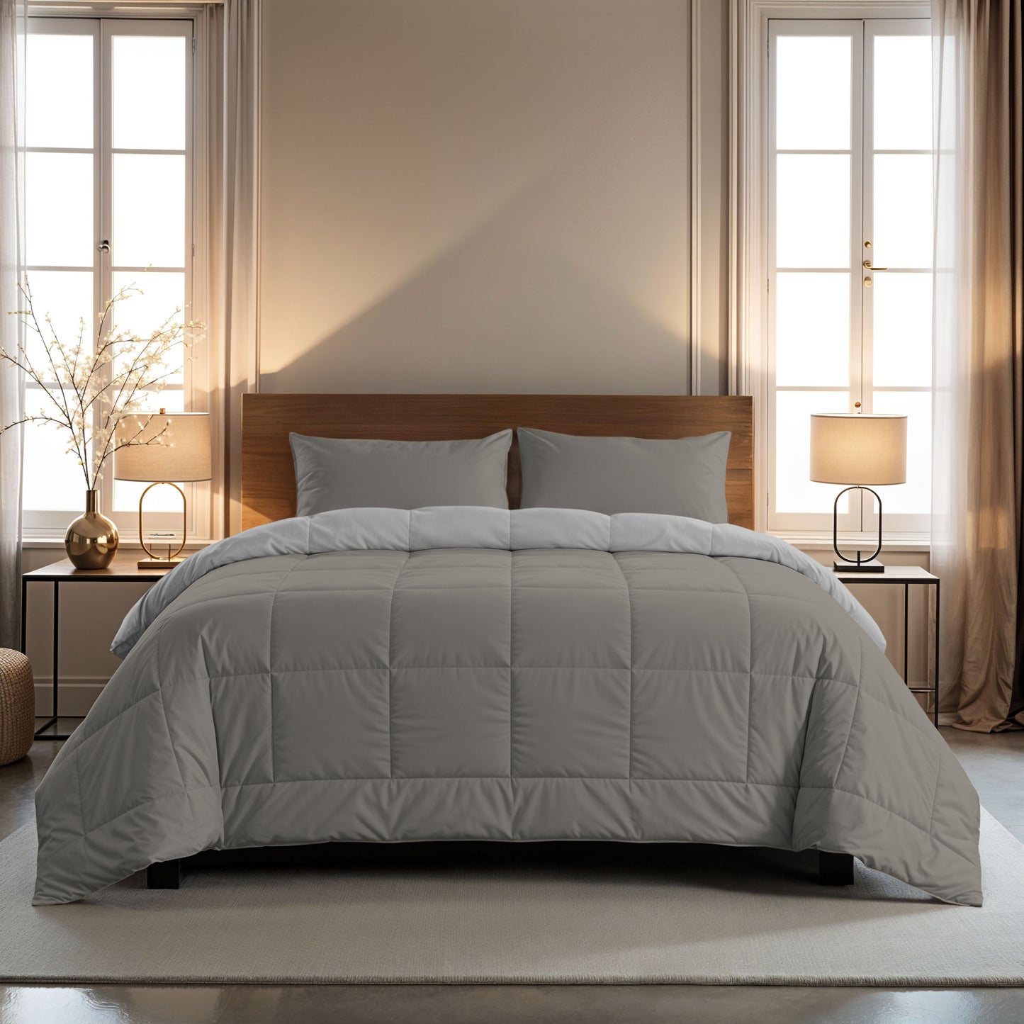 Zelesta Comfort Duo Taies d'Oreiller - Set de 2 - Gris