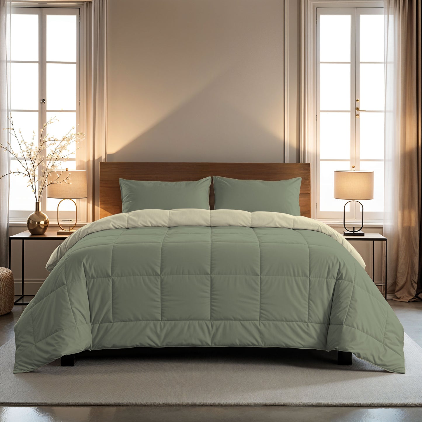 Zelesta Comfort Duo Taies d'Oreiller - Set de 2 - Vert Olive