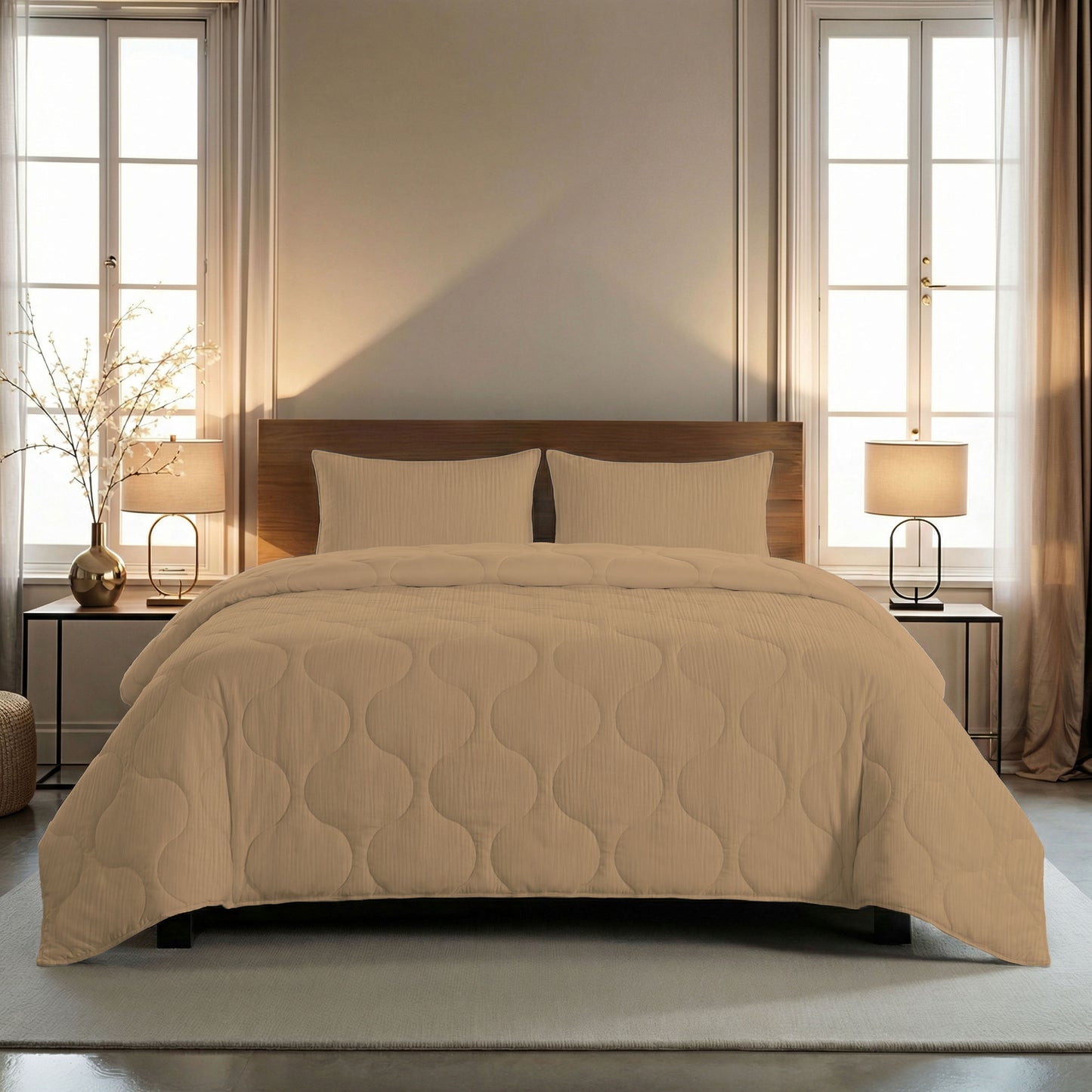Zelesta Spécial Mousseline Couette Été - Beige Doux