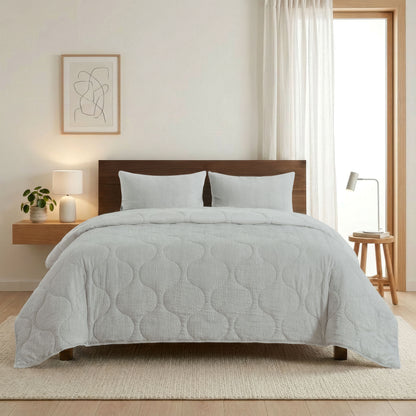 Zelesta Spécial Seersucker Couette Été - Bleu Givré