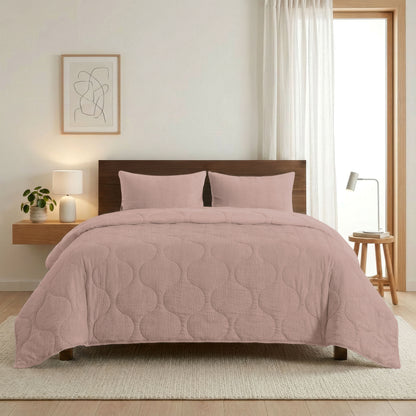 Zelesta Spécial Seersucker Couette Été - Rose Poudré