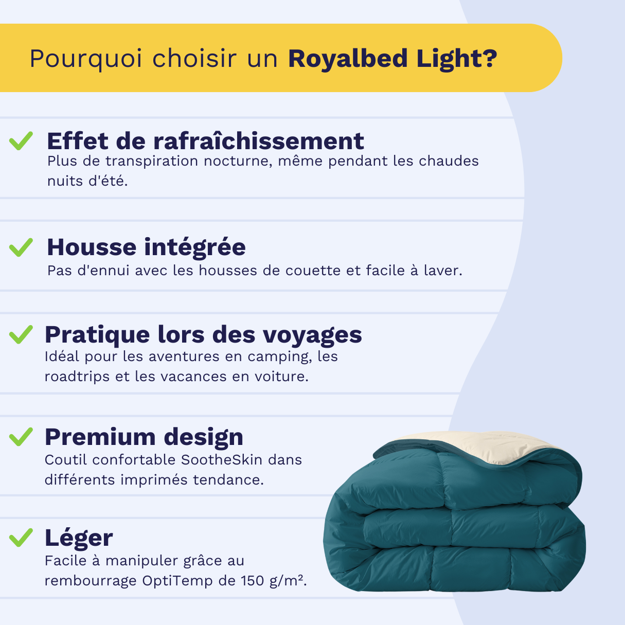 Zelesta Royalbed Light - Pétrole & Plage de Sable