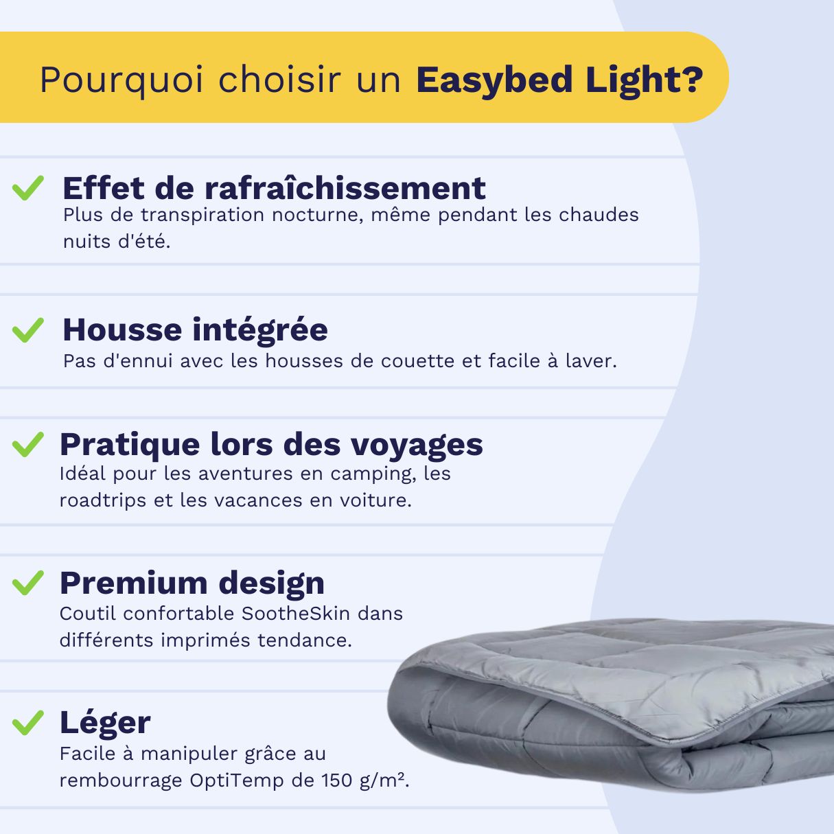 Zelesta Easybed Light - Gris foncé & Gris argenté