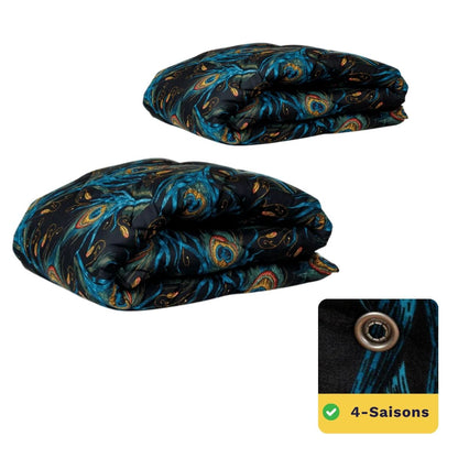 Zelesta Wonderbed 4 Saisons Double - Plumes de Paon