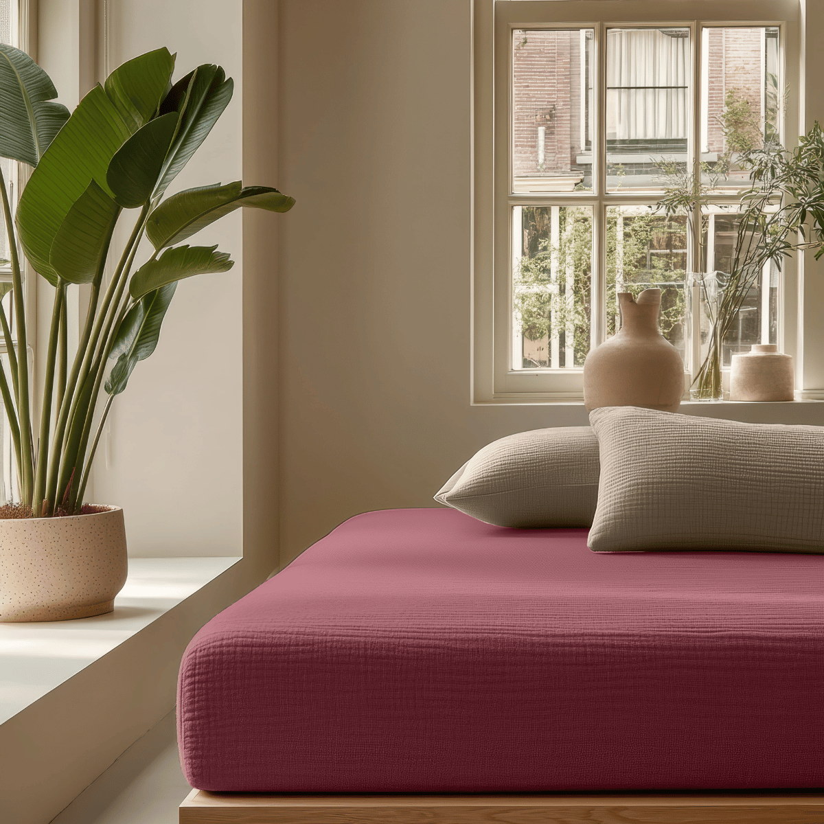 Mousseline Drap-Housse - Rose Poudré