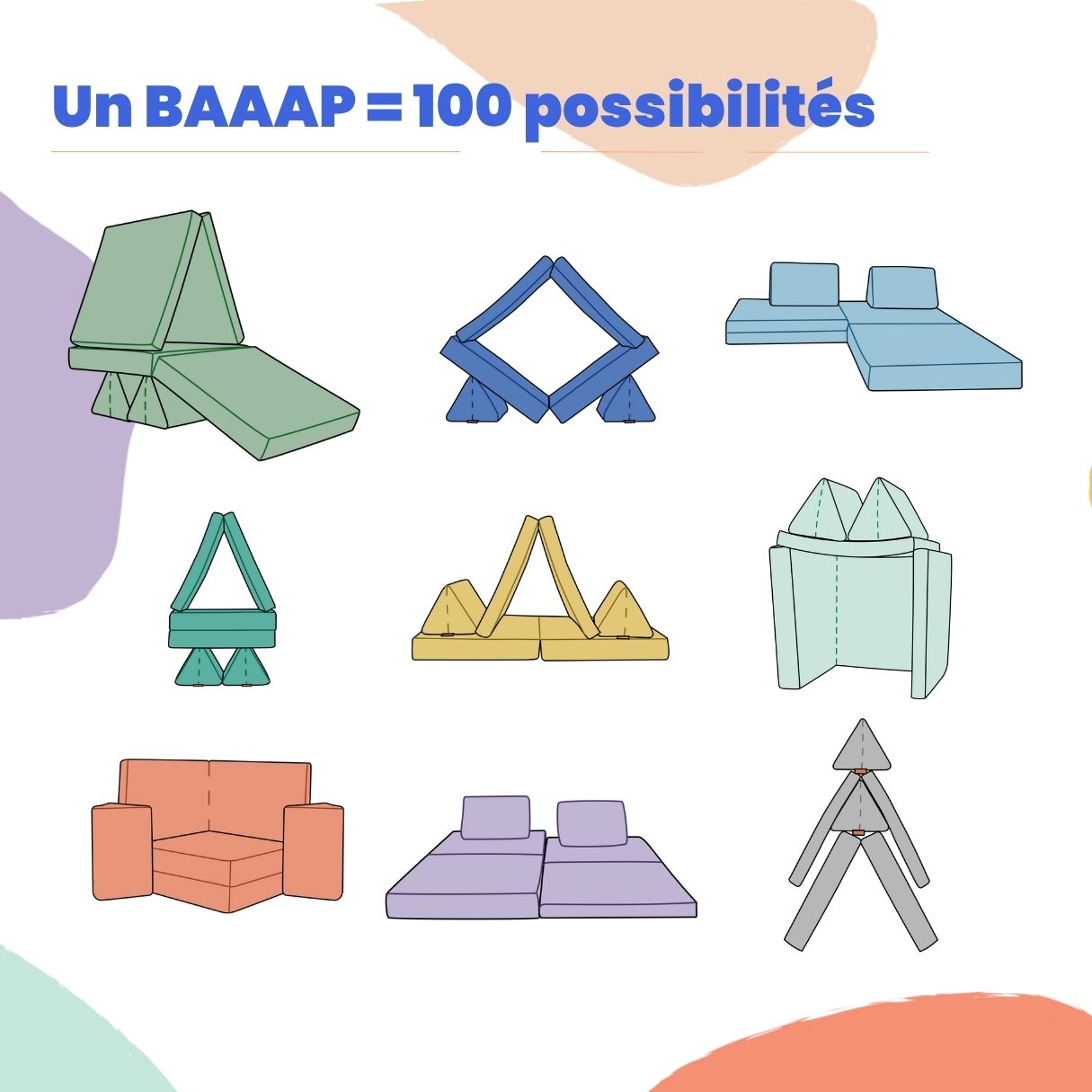 BAAAP - Le canapé de jeu adoré - Velours Côtelé Taupe