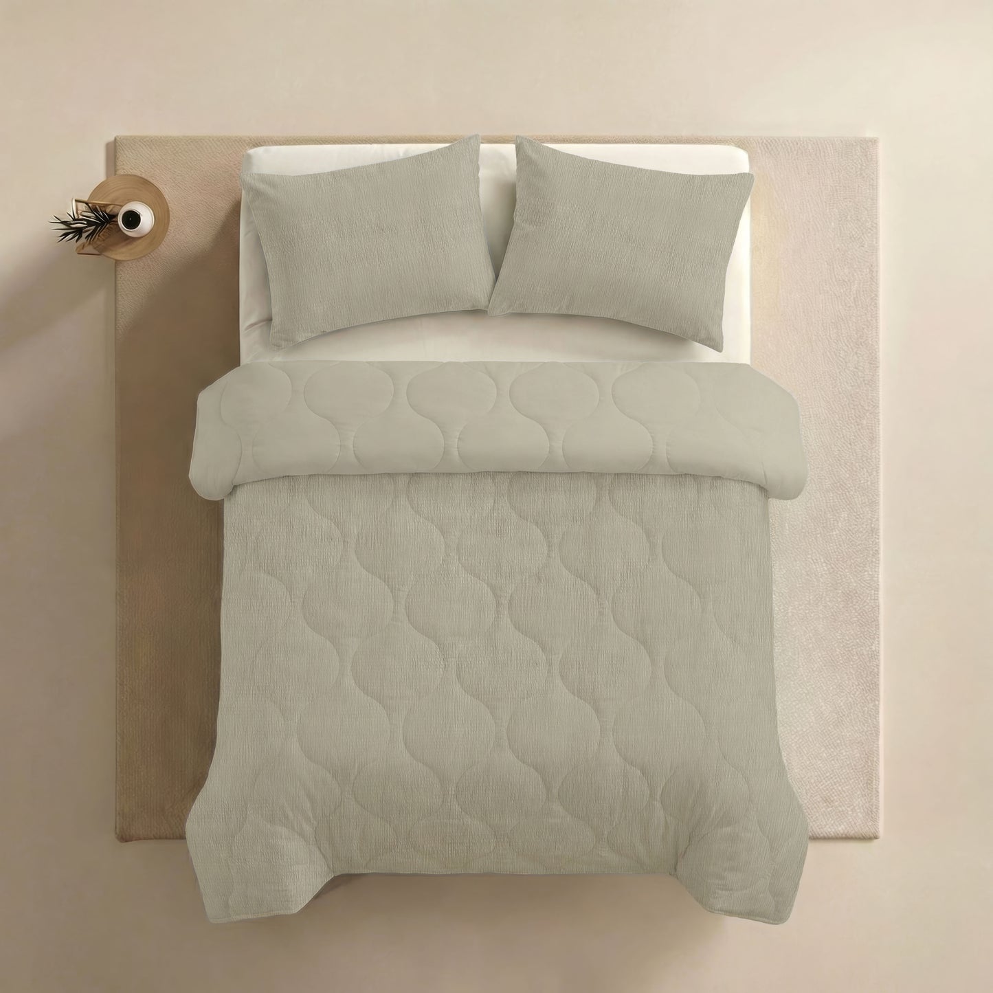 Zelesta Spécial Seersucker Couette Été - Beige au Lait d'Amande
