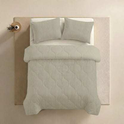 Zelesta Spécial Seersucker Couette Été - Beige au Lait d'Amande