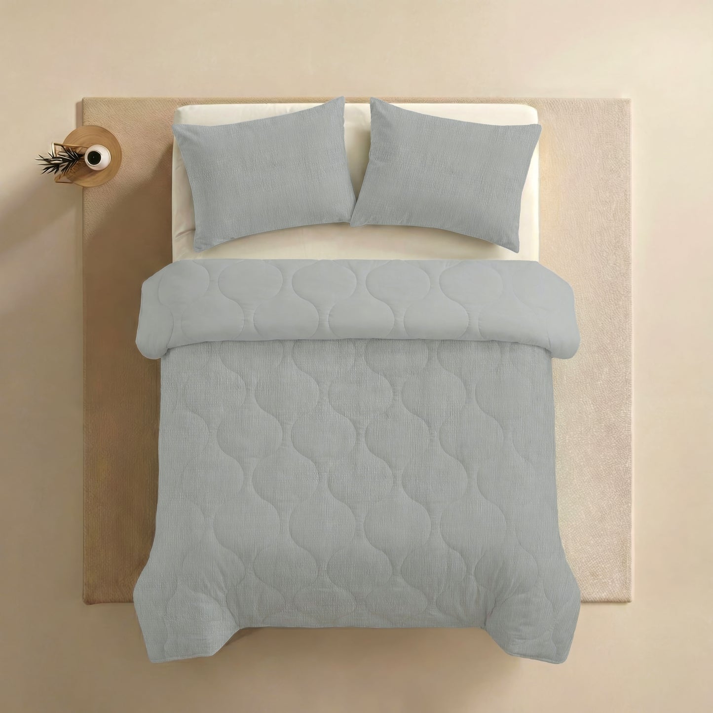 Zelesta Spécial Seersucker Couette Été - Bleu Givré