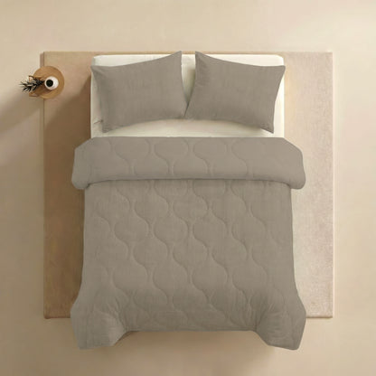 Zelesta Spécial Seersucker Couette Été - Gris Doux