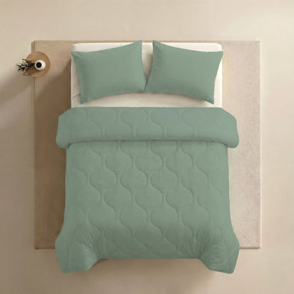 Zelesta Spécial Mousseline Couette Été - Vert Eucalyptus