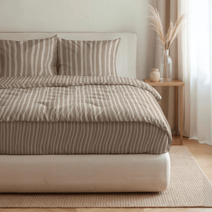 Zelesta Royalbed Coton - Rayures Marrons