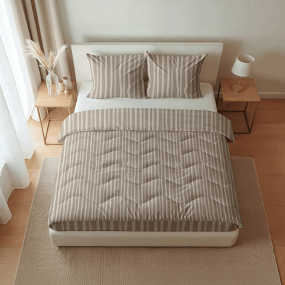 Zelesta Royalbed Coton - Rayures Marrons