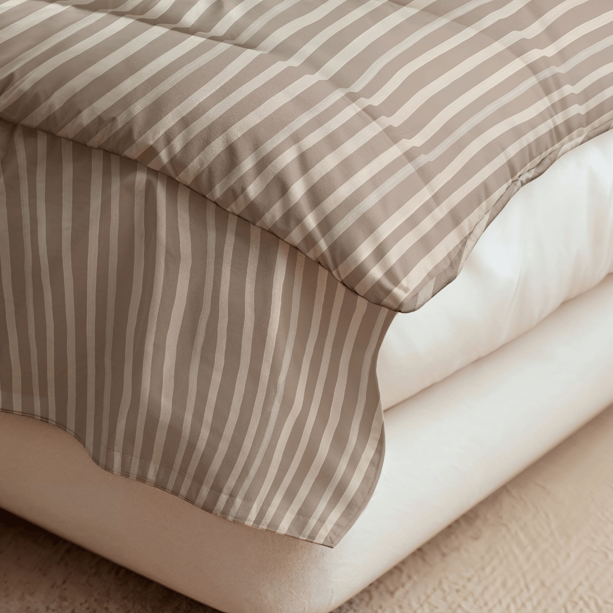 Zelesta Royalbed Coton - Rayures Marrons