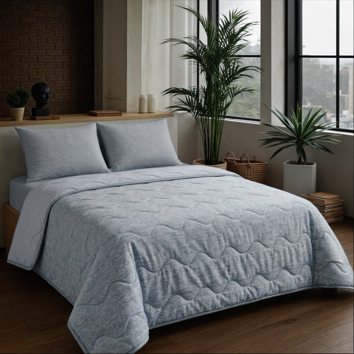 Zelesta Spécial Mix Fraîcheur Couette Été - Lin Gris Chaud