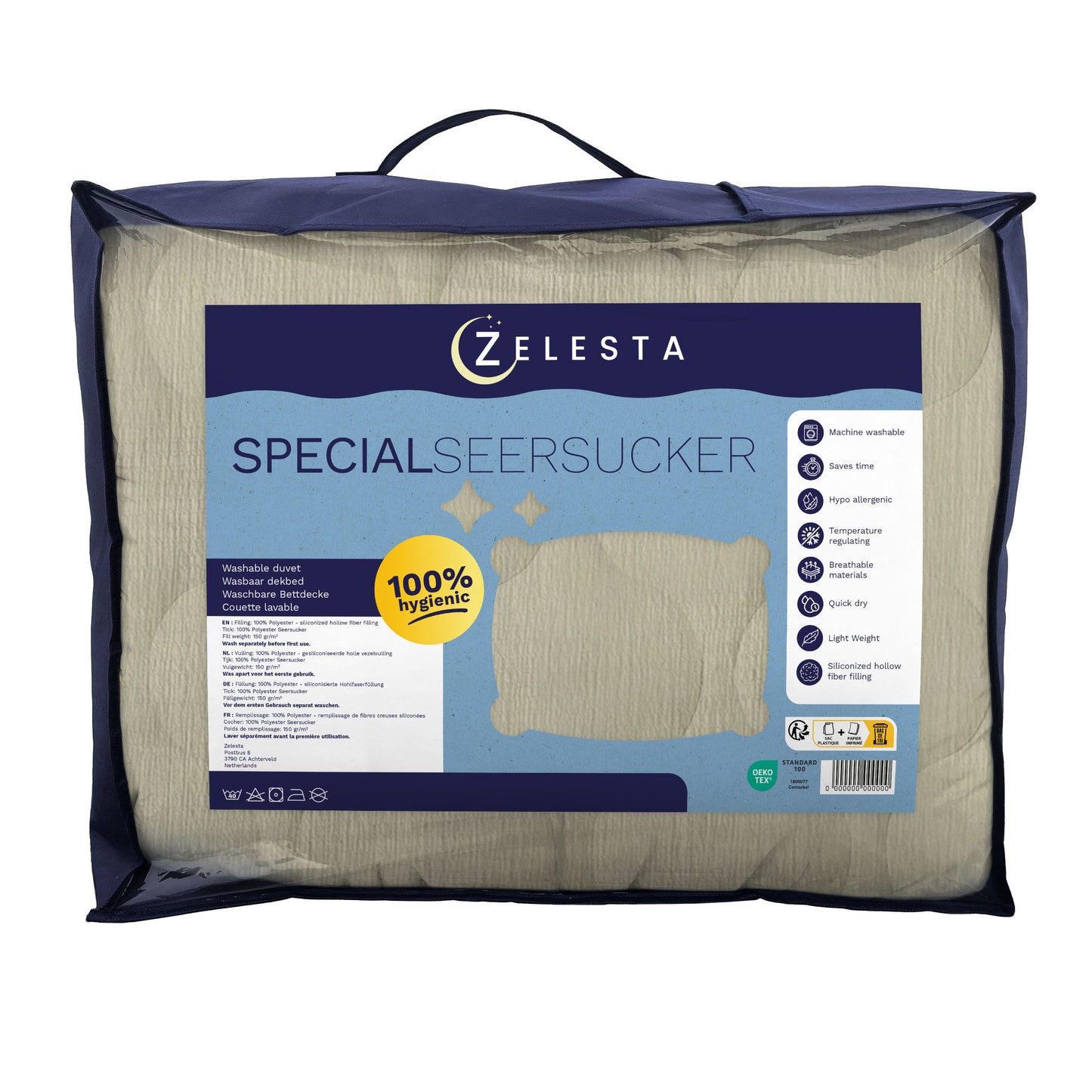 Zelesta Spécial Seersucker Couette Été - Beige au Lait d'Amande