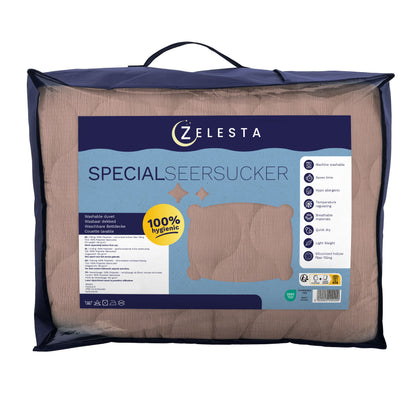 Zelesta Spécial Seersucker Couette Été - Rose Poudré