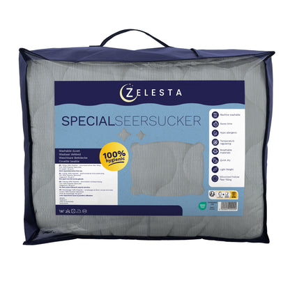 Zelesta Spécial Seersucker Couette Été - Bleu Nacré
