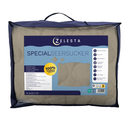Zelesta Spécial Seersucker Couette Été - Gris Doux