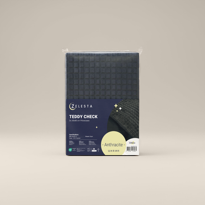Zelesta Teddy Check Taies d'Oreiller - Anthracite