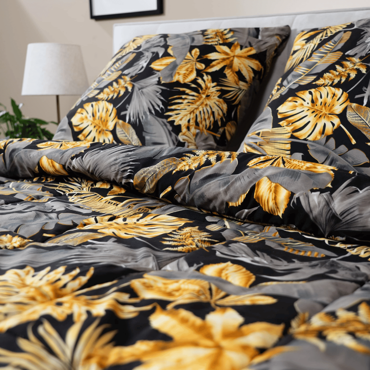 Zelesta Wonderbed 4 Saisons Double - Feuilles dorées